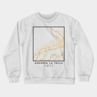 ANDORRA LA VELLA CITY STREET MAP ART Crewneck Sweatshirt